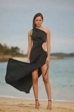 Sonya Moda Nour Shimmer Dress Black Size 8