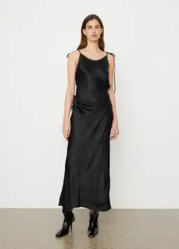 Acne Studios Dayla Text Satin Dress Black Size 12 for rent on The Volte - image 1