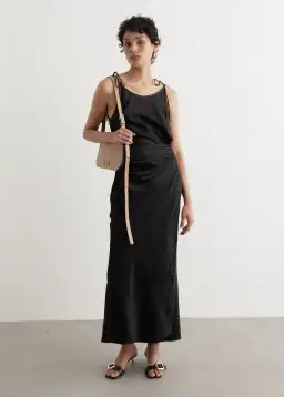 Acne Studios Dayla Text Satin Dress Black Size 12 for rent on The Volte - image 5
