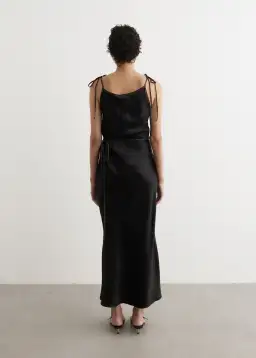Acne Studios Dayla Text Satin Dress Black Size 12 for rent on The Volte - image 4