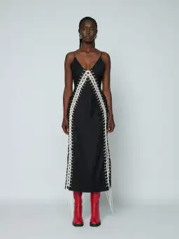 Wynn Hamlyn Macramé Maxi Dress Black Size 14 for rent on The Volte - image 1