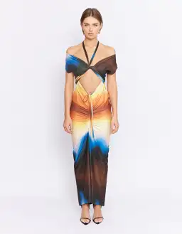 Pfeiffer Lexington Dress Earth Multi Size 8