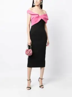 Rachel Gilbert Matteo Sleeveless Dress Pink/Black Size 0 / AU 6 for rent on The Volte - image 2