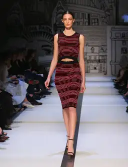 Dion Lee Striped Knit Cut Out Midi Dress Multi Size 10 for rent on The Volte - image 3