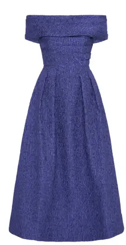 Rebecca Vallance Helene Off Shoulder Midi Dress Blue Size 12 for rent on The Volte - image 4