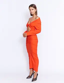Pfeiffer Fontaine Midi Dress Crimson Orange Size M / AU 10 for rent on The Volte - image 6