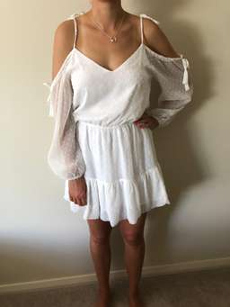 By Nicola Damsel Dress in White Dot