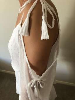 By Nicola Damsel Dress in White Dot