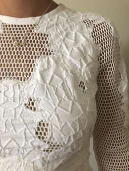 Jonathan Simkhai Burnout Brocade Long Sleeve Dress