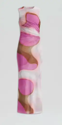 Scanlan Theodore Italian Watercolour Dress Pink Tan Size AU 6 for rent on The Volte - image 4