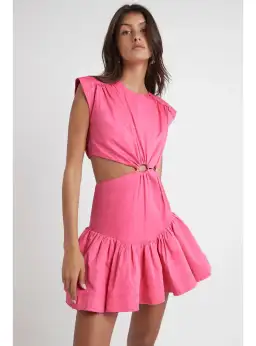 Aje Solstice Cut Out Ring Flip Mini Dress Pink Size AU 8 for rent on The Volte - image 2