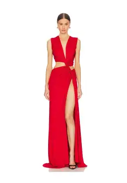 Sid Neigum Triple Loop Dress in Red Size 6 for rent on The Volte - image 1