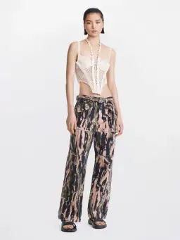 Dion Lee Coral Crochet Corset Cream Size 6