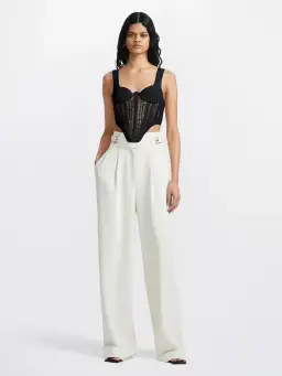 Dion Lee Crochet Knitted Corset Top Black Size 8
