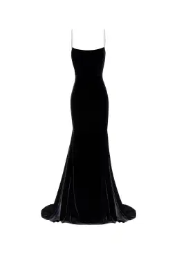 Alex Perry Kim Velvet Slip Dress Black Size 8