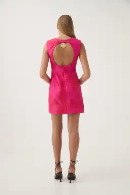 Aje Cove Pendant Mini Dress Pink Red Print Size 16 for rent on The Volte - image 2