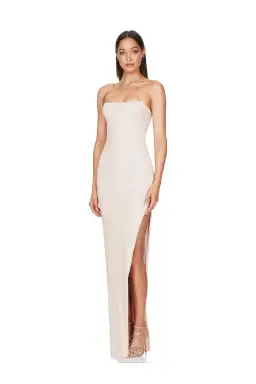 Nookie Leilani Gown in Shimmering Nude Sequins Size 6  for rent on The Volte - image 1