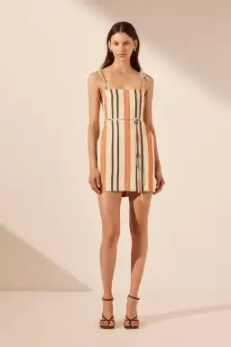 Shona Joy Celia Open Back Knotted Strap Mini Dress Tangerine/Multi Size 12 for rent on The Volte - image 1