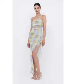 Bec & Bridge Zephy Asym Dress Blue Blossom Size 10