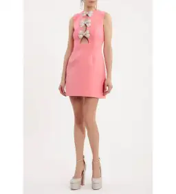 Rebecca Vallance Brittany Bow Mini Dress  Pink Size 14