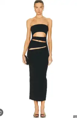 Christopher Esber Slashed Knit Strapless Dress Black Size XXS/Au 4 for rent on The Volte - image 3