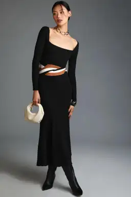 Sovere Inertia Knit Midi Dress Black Size 10 for rent on The Volte - image 1