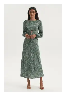 Ownley Bethenny Bias Cut Backless Dress Paisley Size 10 