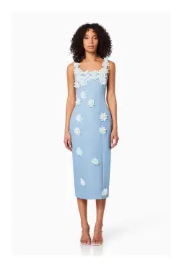 Elliatt Prague 3D Floral Mini Dress Blue Size 10