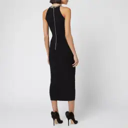 Balmain Sleeveless Broken Mirror-Embellished Cocktail Dress Black Size 8 for rent on The Volte - image 3