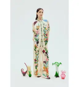 Alemais Meagan Silk Pant & Shirt Set Print Size 10 for rent on The Volte - image 1