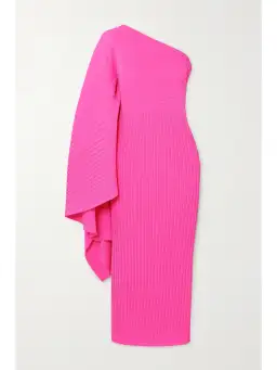 Solace London Lenna Lady One-sleeve Draped Midi Dress  Pink Size Au 8 for rent on The Volte - image 4