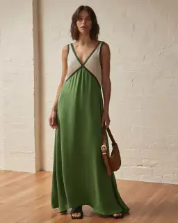 Sanica The Namoi Maxi Dress Green Size S / AU 8