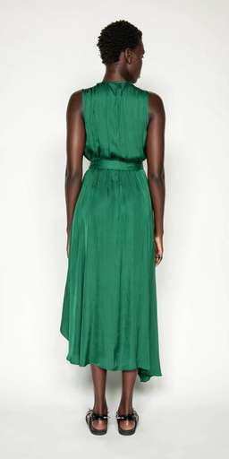 Cue Emerald Viscose Satin Dress Size 8 for rent on The Volte - image 2