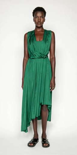 Cue Emerald Viscose Satin Dress Size 8 for rent on The Volte - image 1