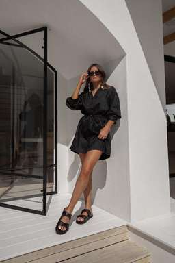 Dissh Libby Linen Mini Dress Black Size 6 for rent on The Volte - image 3