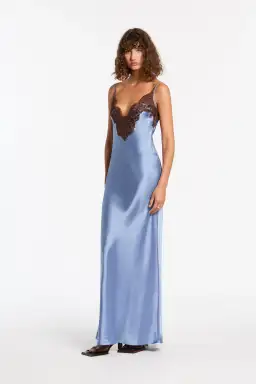 Sir The Label Danseurs Lace Slip Dress In Bleue Size 0 / AU 6