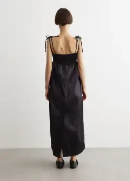 Ganni Sleeveless Satin Maxi Dress Black Size 6 for rent on The Volte - image 2