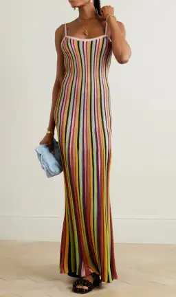 Zimmermann The Alight Stripe Midi Dress in Lurex Multi Size 0/ Au 8 for rent on The Volte - image 3