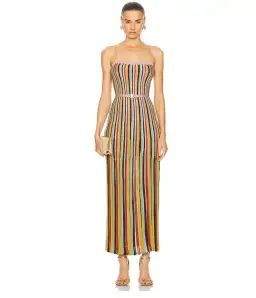 Zimmermann The Alight Stripe Midi Dress in Lurex Multi Size 0/ Au 8 for rent on The Volte - image 2