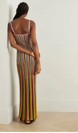 Zimmermann The Alight Stripe Midi Dress in Lurex Multi Size 0/ Au 8 for rent on The Volte - image 4