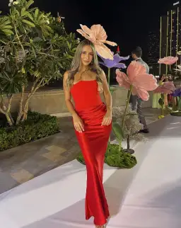 House Of CB Persephone Strapless Corset Maxi Dress Scarlet Red Size S / AU 8 for rent on The Volte - image 5