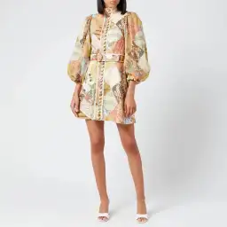 Zimmermann Brightside A-Line Mini Dress in Batik Patch Size 3 / AU 14