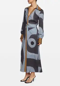 Manning Cartell Tiger Long Sleeve Silk Dress Print Size 6 for rent on The Volte - image 2