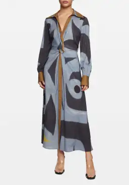 Manning Cartell Tiger Long Sleeve Silk Dress Print Size 6 for rent on The Volte - image 1