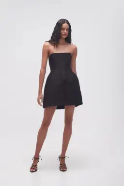 Aje Baret Strapless Mini Dress Black Size 6  for rent on The Volte - image 1