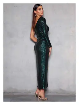 Elle Zeitoune Opal Dress in Emerald Green Size 8 for rent on The Volte - image 2