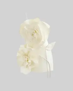 Sierra Darien  Voluminous Flower Design Dress Ivoire Size 10  for rent on The Volte - image 1