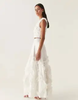Aje Aurelia Frill Shell Top and Kendra Frill Maxi Skirt Set Ivory Size 10 for rent on The Volte - image 2