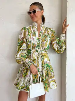 Alemais Octavia Ruffle Mini Dress Multi Size 10 for rent on The Volte - image 4