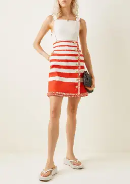 Zimmermann Postcard Boatneck Mini Dress Red Stripe Size 0 / AU 8 for rent on The Volte - image 1